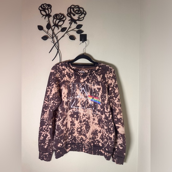 Pink Floyd by Lucky Brand Bleach Tie Dye Print Crew neck Size Small - Picture 1 of 9
